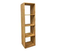 Meubletmoi Étagère bibliothèque H. 141 cm Colonne Droite en Bois de Teck avec 4 Compartiments - Fabrication Artisanale - Evelyn