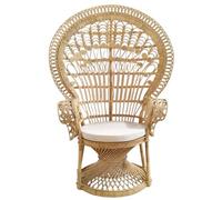 Meubletmoi Fauteuil Emmanuelle H. 147 cm en rotin Naturel tressé avec accoudoirs - Ambiance bohème Chic - Magnolia