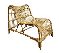 Meubletmoi Fauteuil Lounge H. 75 cm incliné Forme Arrondie en rotin Naturel tressé - Style Artisanal bohème décontracté - Jackie