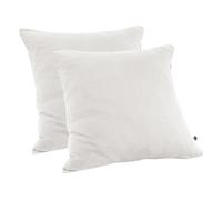 Meubletmoi Lot de 2 Taies d'oreillers Carrées 60 x 60 cm en Double Gaze de Coton Blanc - Linge de Lit - Pepa 1