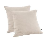 Meubletmoi Lot de 2 Taies d'oreillers Carrées 60 x 60 cm en Double Gaze de Coton Écru - Linge de Lit - Pepa 1