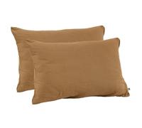 Meubletmoi Lot de 2 Taies d'oreillers Rectangulaires 50 x 70 cm en Double Gaze de Coton Camel - Linge de Lit - Pepa 2