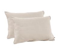 Meubletmoi Lot de 2 Taies d'oreillers Rectangulaires 50 x 70 cm en Double Gaze de Coton Écru - Linge de Lit - Pepa 2