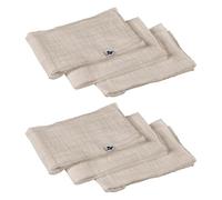 Meubletmoi Lot de 6 Serviettes de Table 40 x 40 cm en Double Gaze de Coton Écru Naturellement Gaufrée avec Point Bourdon - Linge de Table - Pepa