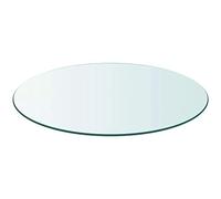 Meubletmoi Petit Plateau Rond diamètre 50 cm en Verre trempé Transparent épaisseur 1 cm - Dessus de Table résistant pour Tables Basses et appoint
