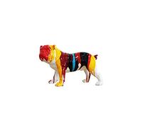 Meubletmoi Sculpture Chien Bulldog Multicolore en résine - Statue décorative Design Contemporain Pop Art - BALTO