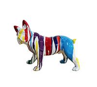 Meubletmoi Sculpture Chien Bulldog Multicolore en résine - Statue décorative Design Contemporain Pop Art - MEDOR