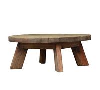 Meubletmoi Table Basse Ronde 90 cm en pin recyclé - Style Esprit Montagne Rustique - Collection Chalet