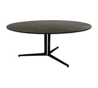 Meubletmoi Table Basse Ronde D.89 cm avec Plateau en Céramique Gris Anthracite avec Piètement en Métal Noir - TAMATOA