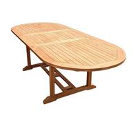 Meubletmoi Table de Jardin Ovale Extensible 180 à 240 cm en Bois de Teck Massif huilé - Extérieur Naturel Patio terrasse Balcon - ANCOLIE