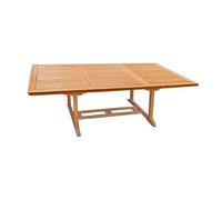 Meubletmoi Table de Jardin rectangulaire Extensible 180 à 240 cm en Bois de Teck Massif huilé - extérieur Naturel Patio terrasse Balcon - ANCOLIE