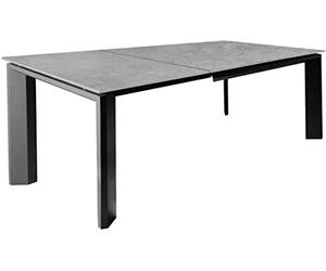 Meubletmoi Table de Repas Extensible 140/200 cm rectangulaire Plateau céramique Pleine Masse Gris Clair Effet béton et Pied Acier - Matrix