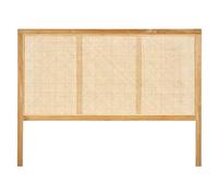 Meubletmoi Tête de Lit en Bois Massif avec Cannage en Rotin L. 160 cm - Style Naturel et Exotique - Bruno