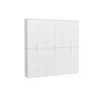 Meublorama Armoire de Rangement 12 Portes BODITE - Blanc laqué - Design Moderne