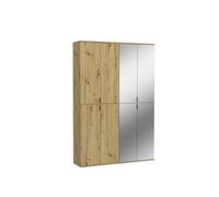 Meublorama Armoire de Rangement 8 Portes avec 4 miroirs - Chêne Clair - BODITE