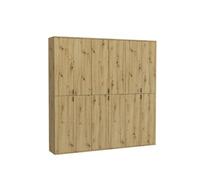 Meublorama Armoire de Rangement BODITE - 12 Portes - Chêne Clair