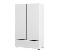 Meublorama Armoire de rangement Havana Noir et blanc 2 portes 1 tiroir - Design moderne et pratique
