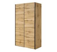 Meublorama Armoire Slide - 120 cm - 2 portes coulissantes - Chêne - Style naturel et moderne