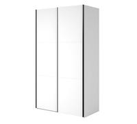 Meublorama Armoire Slide - 120 cm - 2 portes coulissantes - Coloris Blanc - Ameublement Tringle à vêtements ou étagères