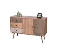 Meublorama Buffet 2 Portes et 3 tiroirs Style Ethnique Dimensions 120x75x29cm