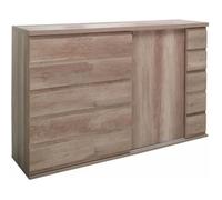 MEUBLORAMA - Buffet, bahut RIMO 2 portes coulissantes coloris chêne dab canyon. Meuble design idéal pour votre salle à manger