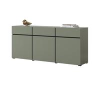 Meublorama Buffet Coloris Vert Sauge 180cm Collection Havana. Bahut Design avec 3 Portes et 3 tiroirs.