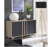 MEUBLORAMA - Buffet, enfilade, bahut petit modèle MALMO. Meuble design type SCANDINAVE. Effet ultra tendance pour votre salon