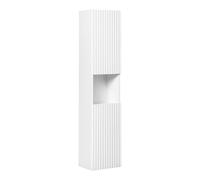 Meublorama Colonne de Salle de Bain VANO - 2 Portes + 1 Niche - Blanc Alpin - L30 × H140 × P25 cm - À Suspendre