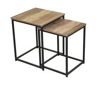 Meublorama Ensemble de Deux Tables d'appoint gigognes carrées Collection Jayce- Style Rustique, Dimensions 35x35x45 cm et 40x40x50 cm