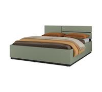 Meublorama Lit Havana 180x200 Vert Sauge et Noir avec sommier - Confort XL et Style Moderne pour Votre Chambre