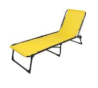 Meublorama Lot de 2 Bains de Soleil Jaune Moutarde - 187x56x26/85 cm - Métal - Toile résistante - Pliables