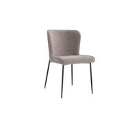Meublorama Lot de 2 chaises Lise - Tissu Sable - Pieds métal - Confort Moderne - Design Doux et Naturel