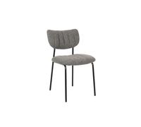 Meublorama Lot de 2 chaises NORAYA - Tissu Gris foncé - Design Compact - Pieds métal - Élégance contemporaine