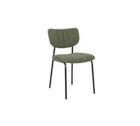 Meublorama Lot de 2 chaises NORAYA - Tissu Vert - Design Compact - Pieds métal - Élégance Naturelle et Moderne