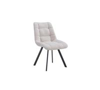 Meublorama Lot de 2 chaises VELMIA - Tissu Beige - Pieds métal - Design élégant - Assise Confortable et Moderne