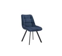 Meublorama Lot de 2 chaises VELMIA - Tissu Bleu océan - Pieds métal - Design Moderne - Élégance rafraîchissante