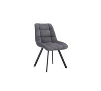 Meublorama Lot de 2 chaises VELMIA - Tissu Gris foncé - Pieds métal - Design Compact - Élégance Moderne et Sobre
