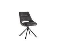 Meublorama Lot de 2 chaises YUMENA - Tissu Gris - Pieds métal - Design Compact - Élégance Sobre et contemporaine