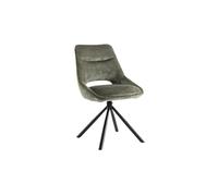 Meublorama Lot de 2 chaises YUMENA - Tissu Vert - Pieds métal - Design Compact - Élégance Naturelle et Robuste