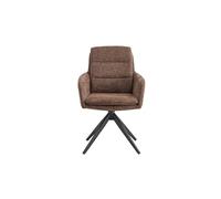 Meublorama Lot de 2 fauteuils KAVINA - Tissu Brun - Pieds métal - avec accoudoirs - Design Chaleureux et Intemporel