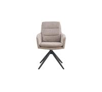 Meublorama Lot de 2 fauteuils KAVINA - Tissu Sable - Pieds métal - avec accoudoirs - Confort Moderne et Naturel