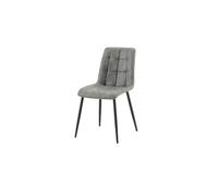 Meublorama Lot de 4 chaises MIREA - Gris - Design Intemporel - Pieds métal - Assise en PU Facile d'entretien