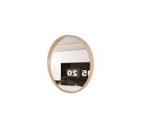 Meublorama Miroir Rond Rio avec Bord - Ø80 cm - Finition chêne Vieilli - Cadre épais - Design Naturel et Moderne