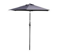 Meublorama Parasol inclinable Gris Anthracite Ø200 cm - Mât Acier Ø34 mm - Toile Polyester 160g/m² déperlante