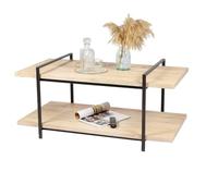 Meublorama Table Basse Collection Daryl - Style Industriel, Coloris chêne et Noir