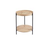 Meublorama Table Basse NORWYN - Coloris chêne Vieilli - Table Basse Ronde Ø45 cm - MDF - Design Compact et Original