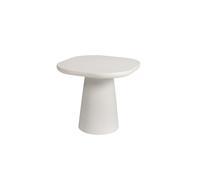 Meublorama Table Basse TARAVI - Table Basse Ronde Ø55 cm - Finition Ciment Blanc - Design Lumineux et Moderne