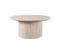 Meublorama Table Basse VAGOS - Coloris chêne Clair - Table Basse Ronde Ø80 cm - MDF - Design Naturel et Moderne