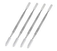 Meuey Lyot Lot de 4 mini spatules à double extrémité en acier inoxydable pour laboratoire, spatule semi-miniature, bout flèche de 15 cm, extrémité plate 4 pièces (15,8 cm)