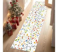 Meugesoi Aquarelle Branche Feuille Tapis de Couloir Extra Long, Feuillage Arc-en-Ciel Tapis de Passage Antidérapant Lavable, Carpet pour Couloir, Entrée, Buanderie, Chambre à Coucher, 80x350 cm
